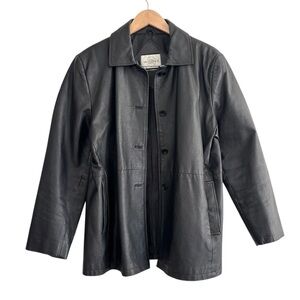 Vintage Sequence Leather Car Coat Style Jacket
